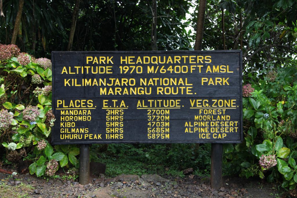 Trilha Marangu até o Monte Kilimanjaro